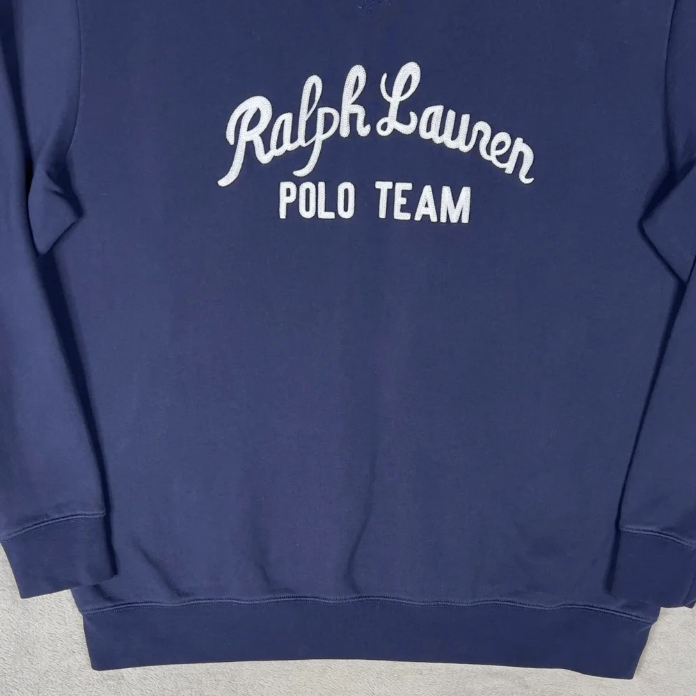 Polo Ralph Lauren Polo Team Crewneck Sweatshirt Men's 2XLT Navy Embroidered - Picture 5 of 13